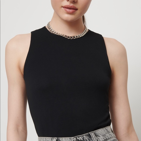 Dynamite Tops - Dynamite Clean Finish Crew Neck Tank, black, size large